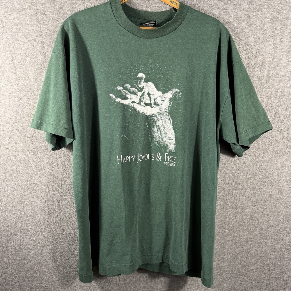Vintage Fruit Of The Loom Best Shirt XL Single Stitch Green Jonathan Rogers Art